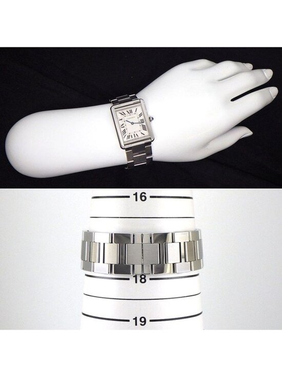 Cartier Watch Tank Solo LM Rectangular Silver Dial SS Quartz Analog main image 9